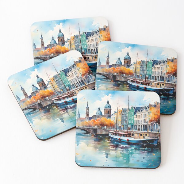 Item preview, European City By Canal With Boat Digital Art designed and sold by DEC02.