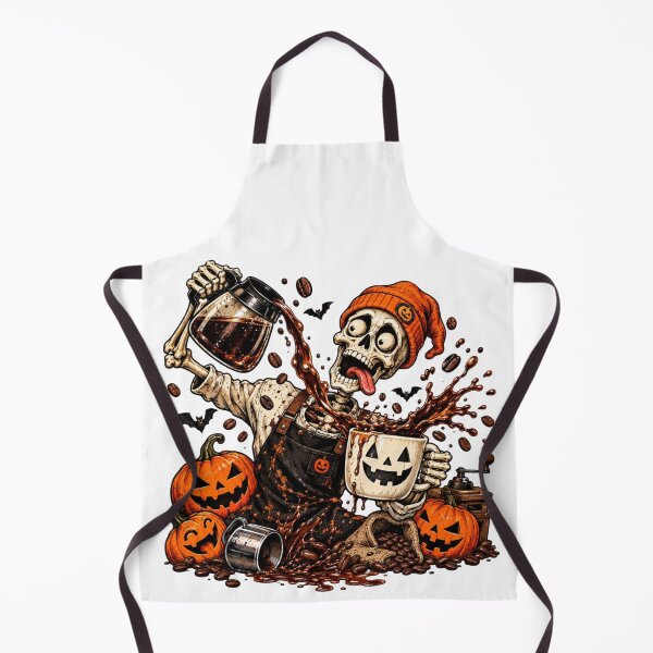 Item preview, Funny Halloween Skeleton Coffee Chaos Pumpkin designed and sold by PIXENTRA.