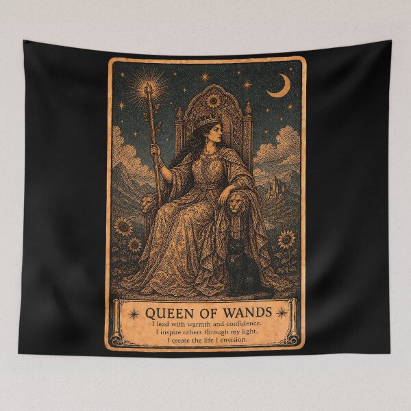 Item preview, Queen of Wands Tarot Card - Confidence, Passion & Personal Power designed and sold by ArcanaAbsolute.