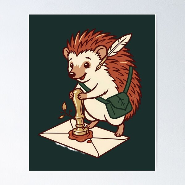 Item preview, Snail Mail Hedgehog Letter Lover designed and sold by Fun2Fentastic.