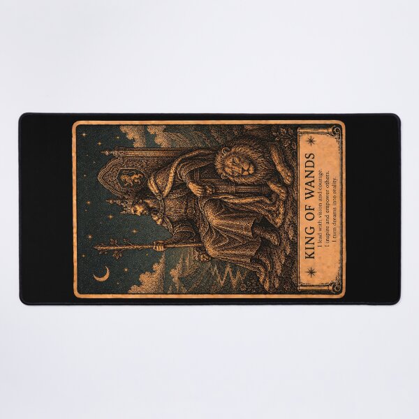 Item preview, King of Wands Tarot Card - Leadership, Vision & Ambition Art designed and sold by ArcanaAbsolute.