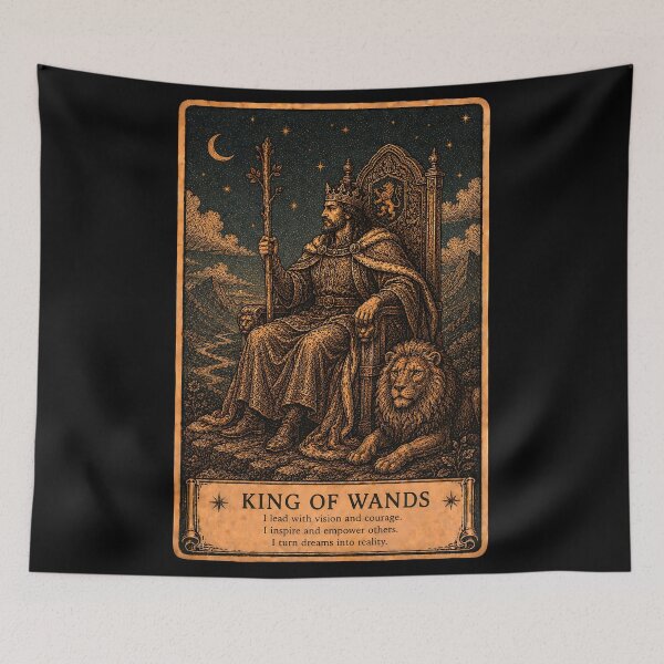 Item preview, King of Wands Tarot Card - Leadership, Vision & Ambition Art designed and sold by ArcanaAbsolute.