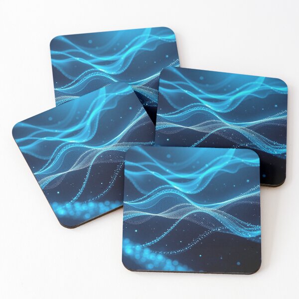 Item preview, Light Blue Flowing Wave Abstract Elegant Digital Art designed and sold by IntelliMindDesigns.