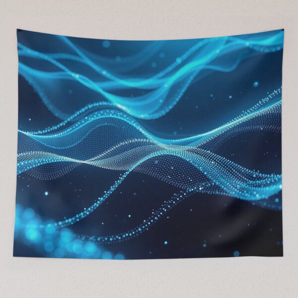 Item preview, Light Blue Flowing Wave Abstract Elegant Digital Art designed and sold by IntelliMindDesigns.