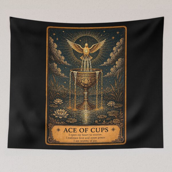 Item preview, Ace of Cups Tarot Card - Mystical Love & Spiritual Connection designed and sold by ArcanaAbsolute.