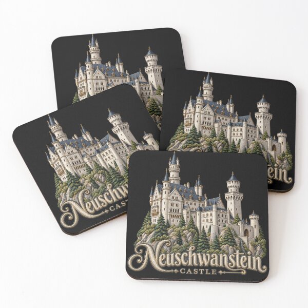 Item preview, Neuschwanstein Castle – Embroidery Style Castlecore Art designed and sold by Emoji Emblems.