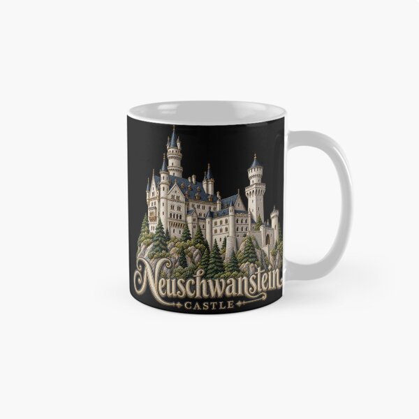 Item preview, Neuschwanstein Castle – Embroidery Style Castlecore Art designed and sold by Emoji Emblems.