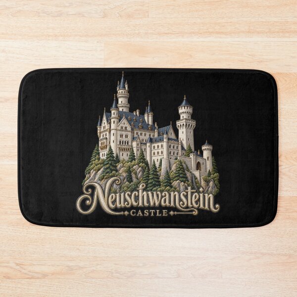 Item preview, Neuschwanstein Castle – Embroidery Style Castlecore Art designed and sold by Emoji Emblems.