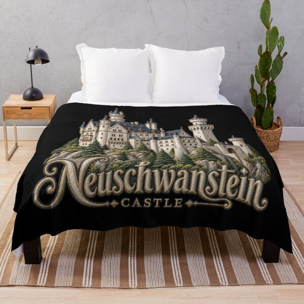 Item preview, Neuschwanstein Castle – Embroidery Style Castlecore Art designed and sold by Emoji Emblems.