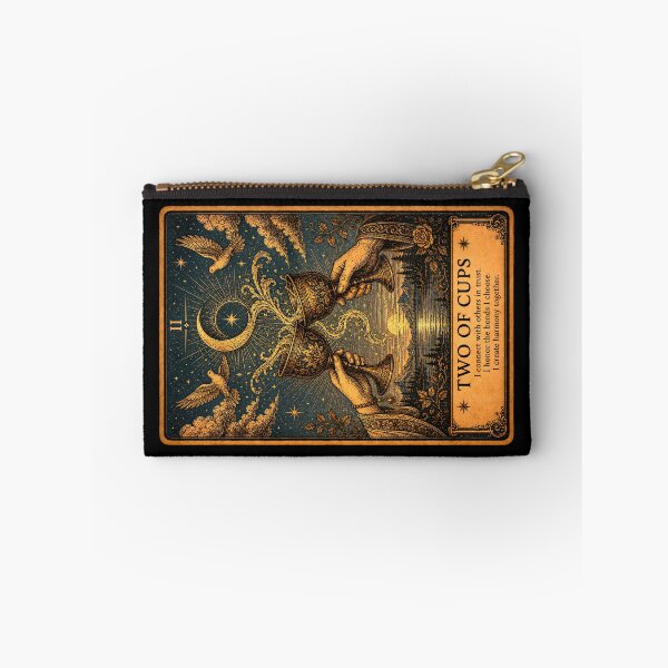 Item preview, Two of Cups Tarot Card - Vintage Partnership & Emotional Connection Art designed and sold by ArcanaAbsolute.