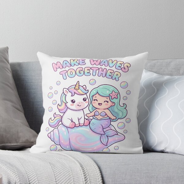 Item preview, Cute Unicorn and Mermaid Best Friends designed and sold by naragon4289.