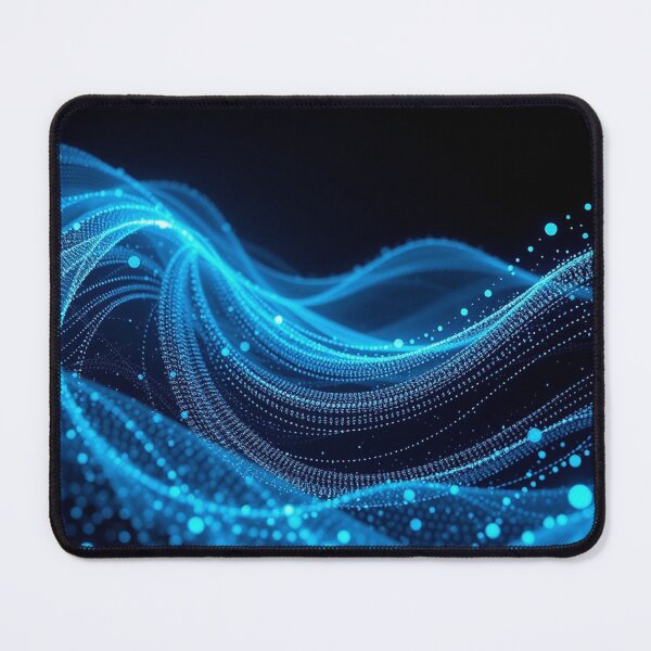 Item preview, Electric Blue Energy Wave Abstract Digital Art Design designed and sold by IntelliMindDesigns.