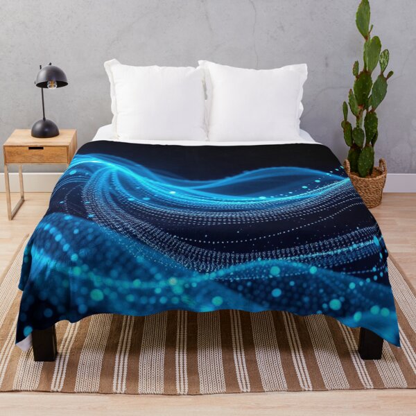 Item preview, Electric Blue Energy Wave Abstract Digital Art Design designed and sold by IntelliMindDesigns.