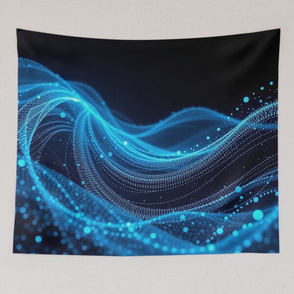 Item preview, Electric Blue Energy Wave Abstract Digital Art Design designed and sold by IntelliMindDesigns.