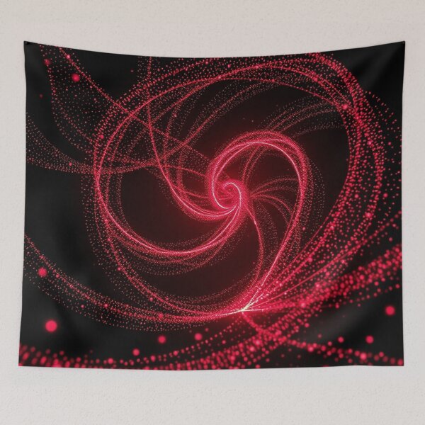 Item preview, Red Spiral Rose Abstract Particle Art Design designed and sold by IntelliMindDesigns.