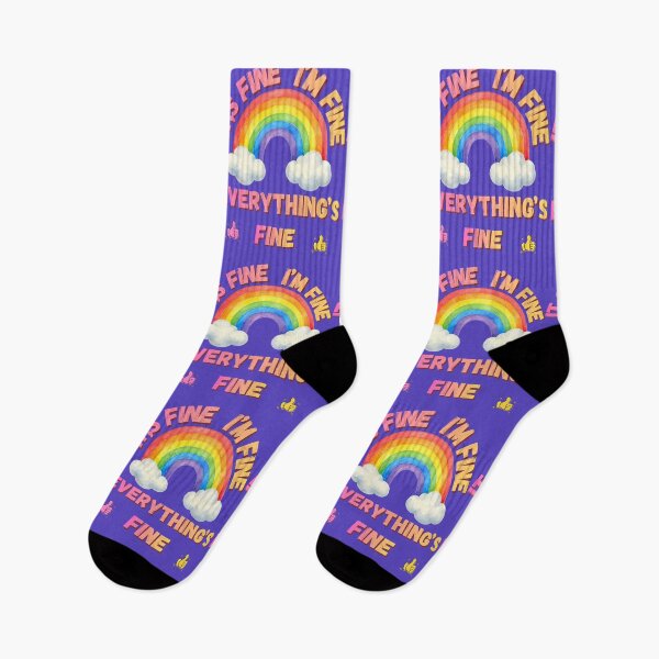 Item preview, It's Fine I'm Fine Everything's Fine – Cute Rainbow Funny Sarcastic Quote Art designed and sold by Evelashop.