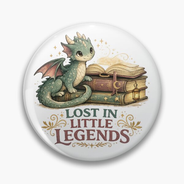 Item preview, Lost in Little Legends Cute Dragon Books Fantasy Reader Art Design designed and sold by inkoutninja.