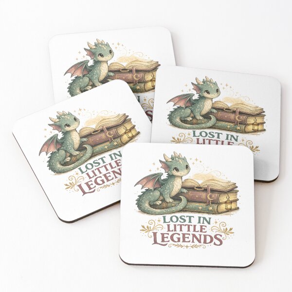 Item preview, Lost in Little Legends Cute Dragon Books Fantasy Reader Art Design designed and sold by inkoutninja.