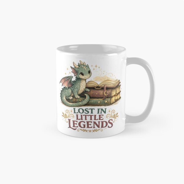 Item preview, Lost in Little Legends Cute Dragon Books Fantasy Reader Art Design designed and sold by inkoutninja.