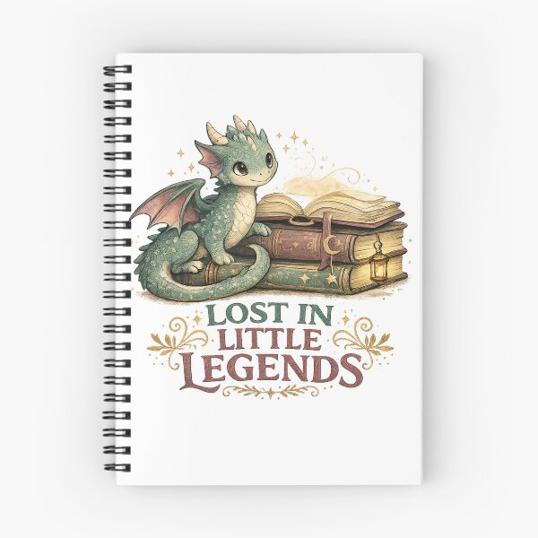 Item preview, Lost in Little Legends Cute Dragon Books Fantasy Reader Art Design designed and sold by inkoutninja.