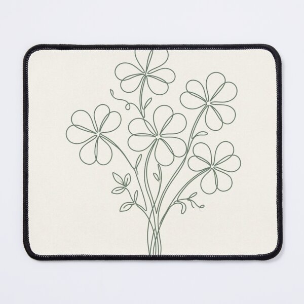 Item preview, Wild Clover Line Art | Minimalist Sage Green Botanical Print (line art) designed and sold by Zaramodo.