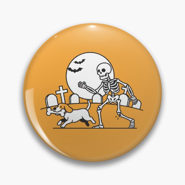 Item preview, Funny Skeleton Chasing Dog Stealing Bone Halloween designed and sold by FestivityFinds.