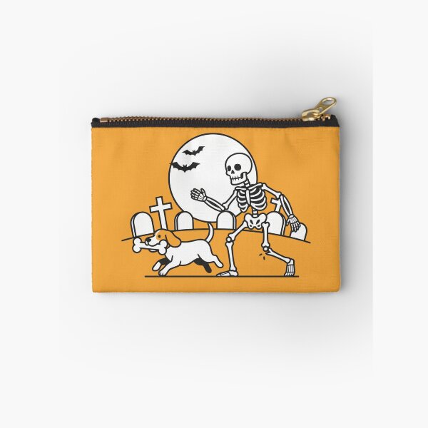 Item preview, Funny Skeleton Chasing Dog Stealing Bone Halloween designed and sold by FestivityFinds.