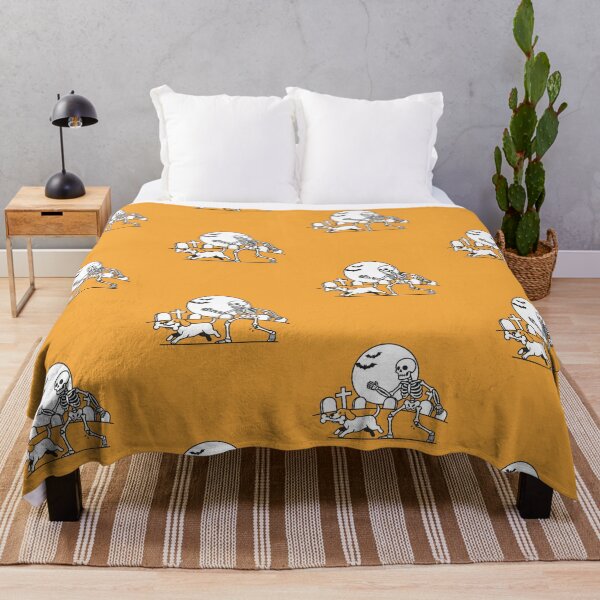 Item preview, Funny Skeleton Chasing Dog Stealing Bone Halloween designed and sold by FestivityFinds.