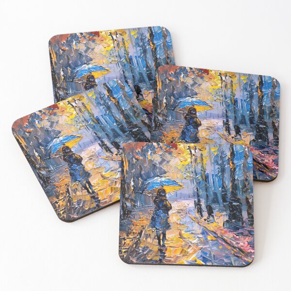 Item preview, Woman in Rain Impasto Style Digital Painting Art designed and sold by DEC02.