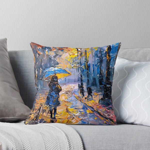 Item preview, Woman in Rain Impasto Style Digital Painting Art designed and sold by DEC02.