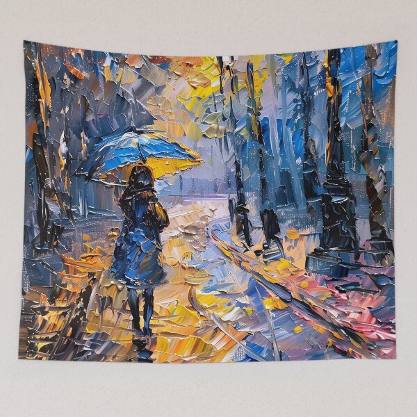 Item preview, Woman in Rain Impasto Style Digital Painting Art designed and sold by DEC02.