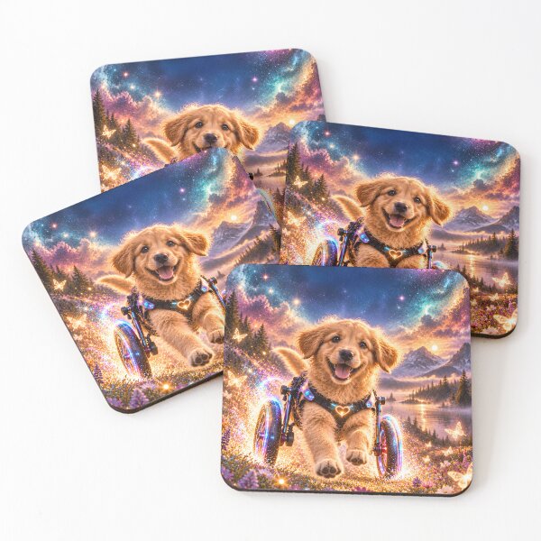 Item preview, Magical Golden Retriever puppy in the cosmic universe designed and sold by knuppify.