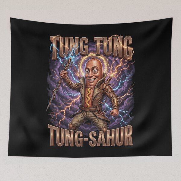Item preview, Surreal Italian Brainrot Meme Tung Tung Tung Sahur designed and sold by MOONE FLOWER.