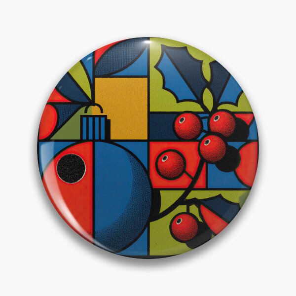Item preview, Retro Stained Glass Christmas Bauble and Holly designed and sold by colorful-white.