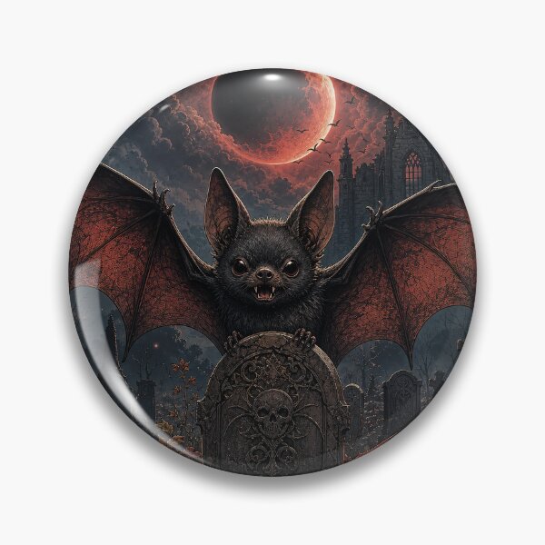 Item preview, Gothic Vampire Bat Blood Moon Graveyard Skull Halloween designed and sold by FestivityFinds.