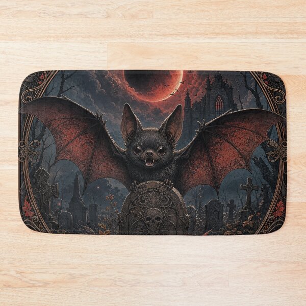 Item preview, Gothic Vampire Bat Blood Moon Graveyard Skull Halloween designed and sold by FestivityFinds.