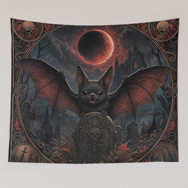 Item preview, Gothic Vampire Bat Blood Moon Graveyard Skull Halloween designed and sold by FestivityFinds.