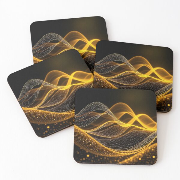 Item preview, Golden Luxury Wave Abstract Premium Digital Art designed and sold by IntelliMindDesigns.