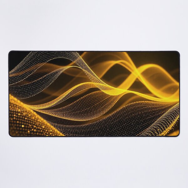 Item preview, Golden Luxury Wave Abstract Premium Digital Art designed and sold by IntelliMindDesigns.