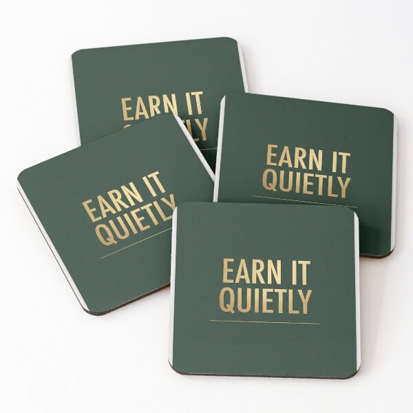 Item preview, Earn It Quietly | Minimalist Dark Green Wealth Poster designed and sold by Zaramodo.
