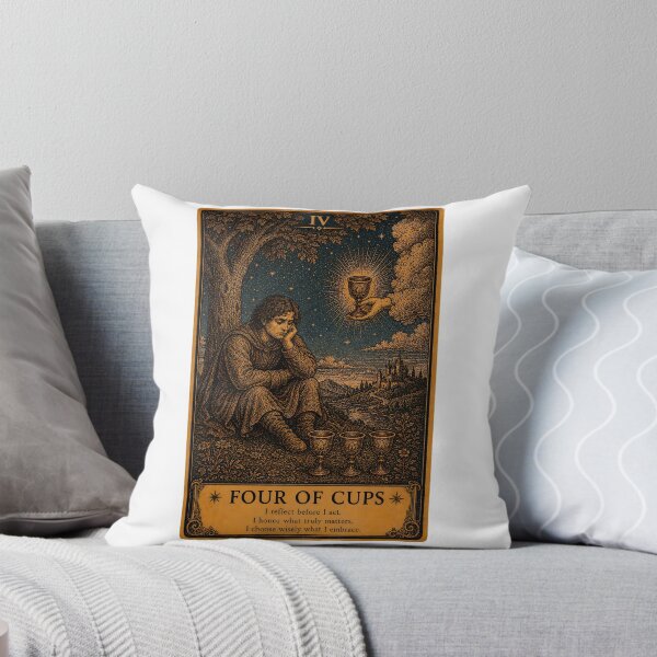 Item preview, Four of Cups Tarot Card - Mystical Contemplation & Apathy Art designed and sold by ArcanaAbsolute.