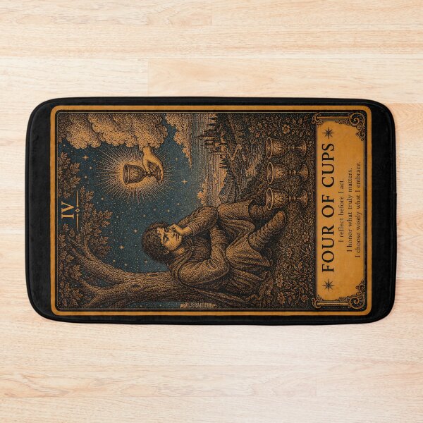 Item preview, Four of Cups Tarot Card - Mystical Contemplation & Apathy Art designed and sold by ArcanaAbsolute.