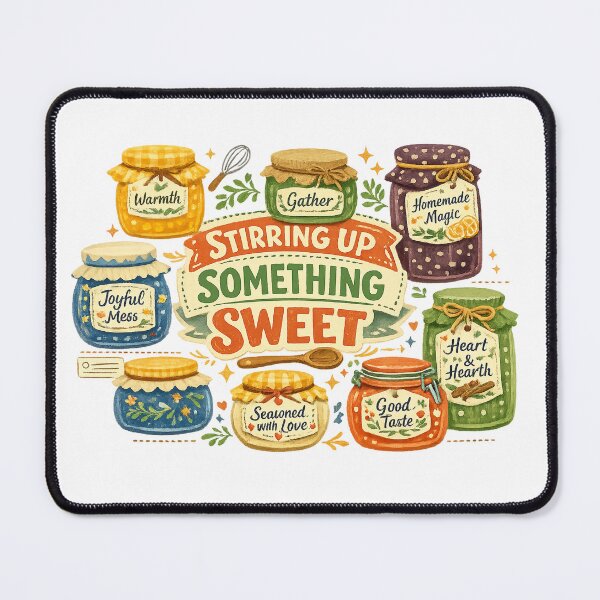 Item preview, Stirring Up Something Sweet Cozy Kitchen Baking Cottagecore Jar Art Design designed and sold by inkoutninja.