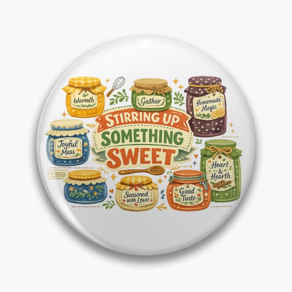 Item preview, Stirring Up Something Sweet Cozy Kitchen Baking Cottagecore Jar Art Design designed and sold by inkoutninja.
