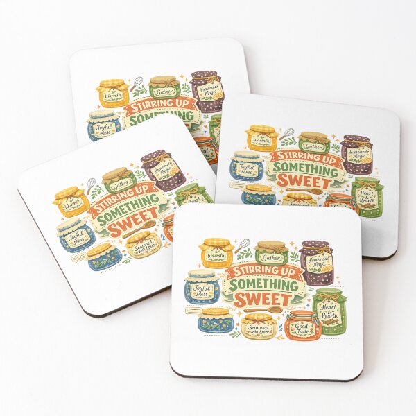 Item preview, Stirring Up Something Sweet Cozy Kitchen Baking Cottagecore Jar Art Design designed and sold by inkoutninja.