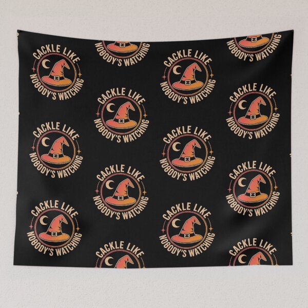 Item preview, Cackle Like Nobody's Watching Funny Witch Hat Retro Halloween Gift designed and sold by FestivityFinds.