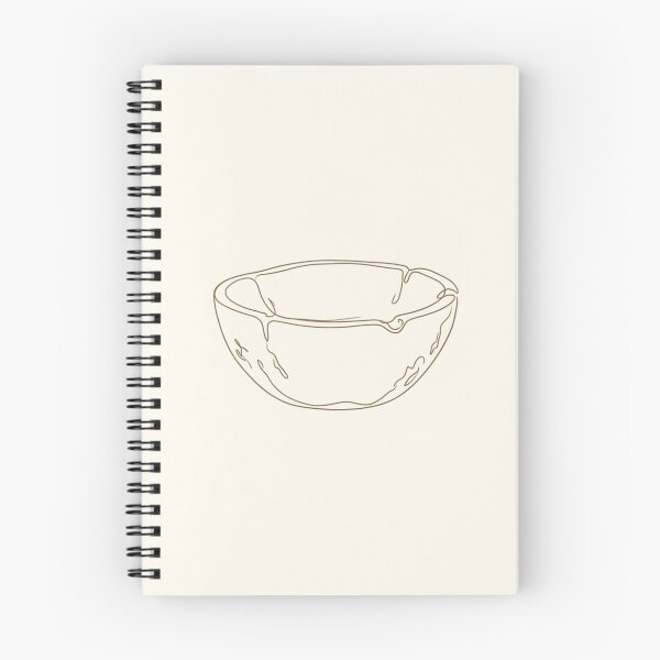 Item preview, Weathered Wood Bowl | Wabi-Sabi Minimalist Line Art designed and sold by Zaramodo.