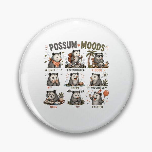 Item preview, Possum Moods Opossum Lover Animal Emotions Wildlife designed and sold by RetroMini2026.