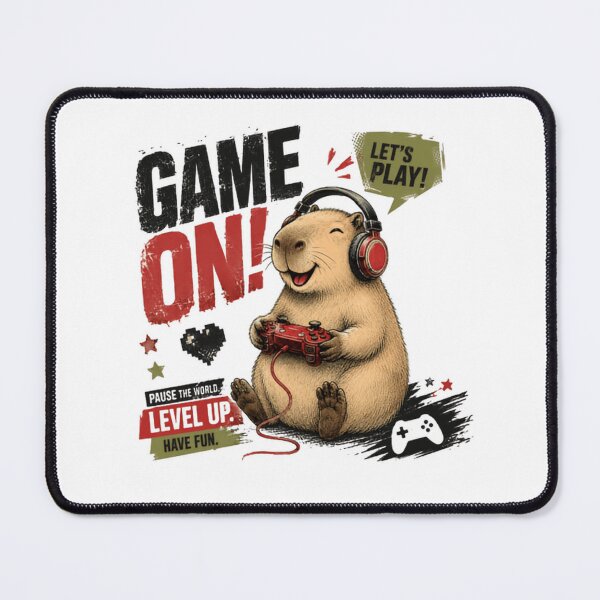 Item preview, Game On! Let's Play! Pause The World Level Up Have Fun. Capybara Gamer Gaming designed and sold by RetroMini2026.