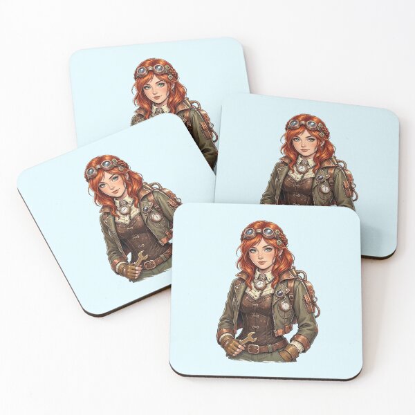 Item preview, Steampunk Girl – Redhead Mechanic with Goggles designed and sold by SweetLilith.
